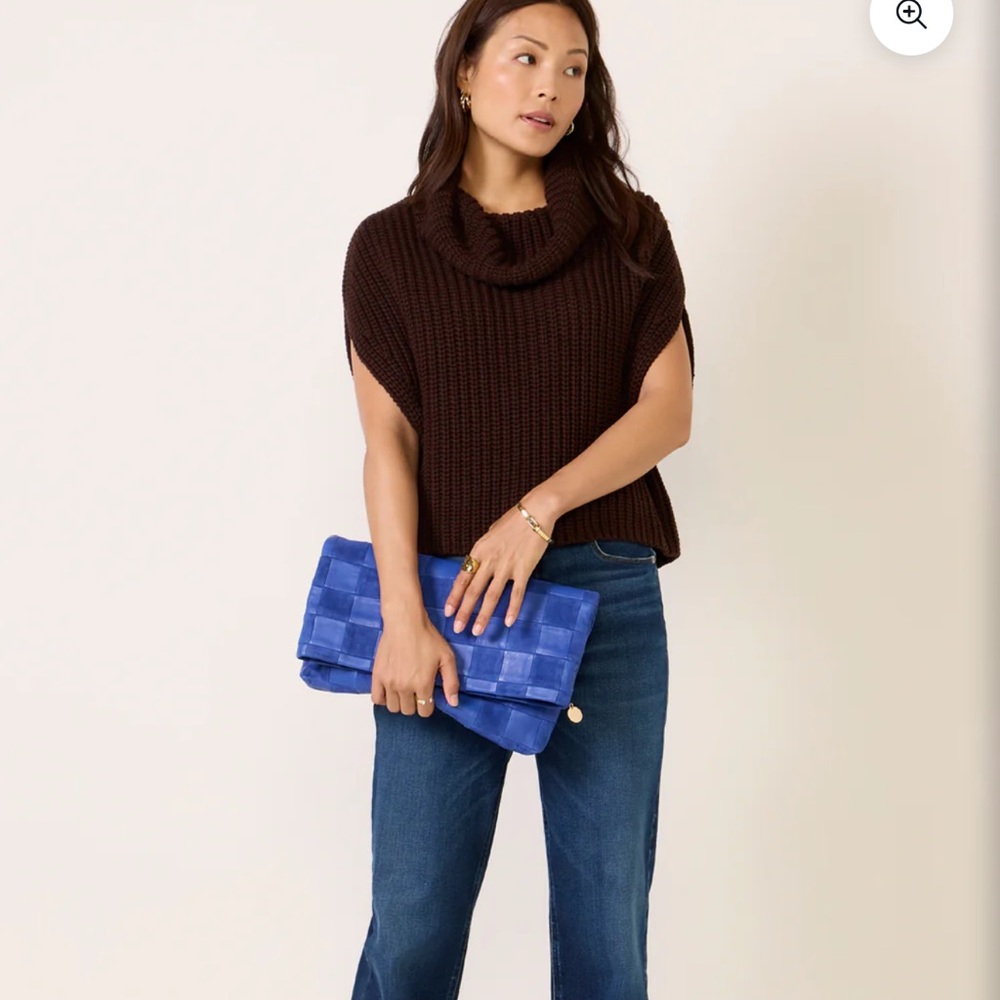 525 America Dark Brown Cowl Neck Sweater
